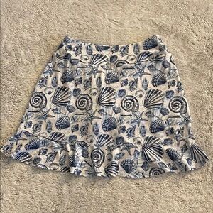 Blue Seashell Print  Tweens Skort
